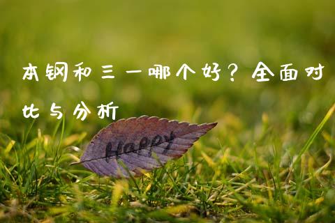 本钢和三一哪个好？全面对比与分析_https://m.ycdhulan.com_理财产品_第1张