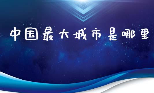 中国最大城市是哪里_https://m.ycdhulan.com_财经要闻_第1张