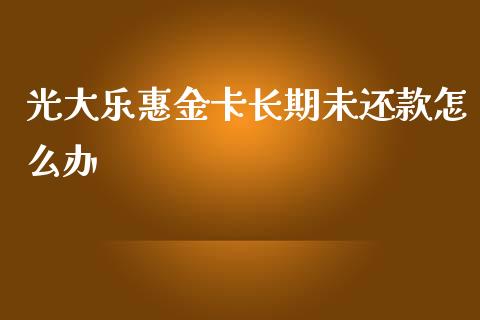 光大乐惠金卡长期未还款怎么办_https://m.ycdhulan.com_证券新闻_第1张