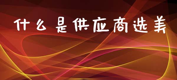 什么是供应商选美_https://m.ycdhulan.com_国际金融_第1张