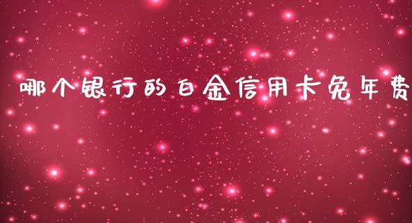 哪个银行的白金信用卡免年费_https://m.ycdhulan.com_国际金融_第1张