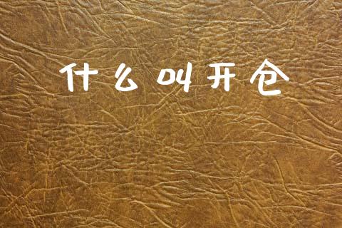 什么叫开仓_https://m.ycdhulan.com_财经要闻_第1张