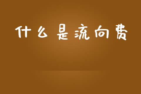什么是流向费_https://m.ycdhulan.com_理财产品_第1张