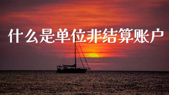 什么是单位非结算账户_https://m.ycdhulan.com_财经要闻_第1张