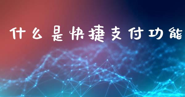什么是快捷支付功能_https://m.ycdhulan.com_国际金融_第1张