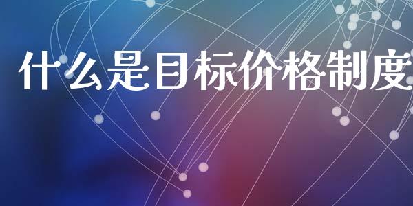 什么是目标价格制度_https://m.ycdhulan.com_理财产品_第1张