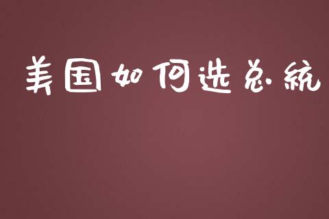 美国如何选总统_https://m.ycdhulan.com_证券新闻_第1张