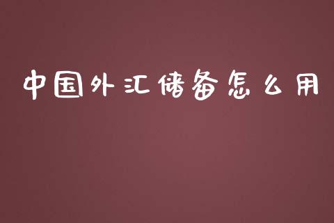 中国外汇储备怎么用_https://m.ycdhulan.com_股市在线_第1张