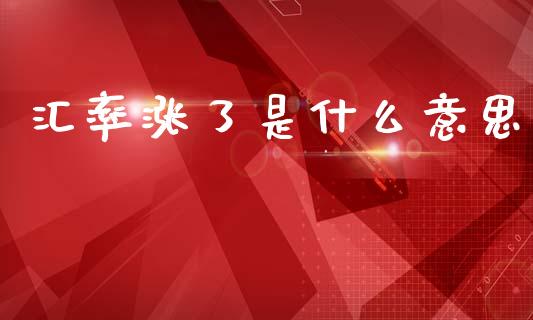 汇率涨了是什么意思_https://m.ycdhulan.com_股市在线_第1张