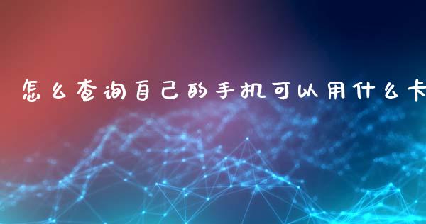 怎么查询自己的手机可以用什么卡_https://m.ycdhulan.com_理财产品_第1张