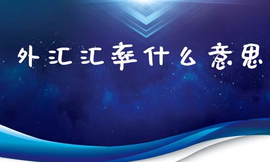 外汇汇率什么意思_https://m.ycdhulan.com_财经要闻_第1张