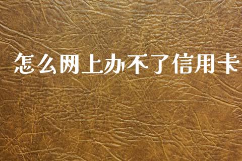 怎么网上办不了信用卡_https://m.ycdhulan.com_财经要闻_第1张