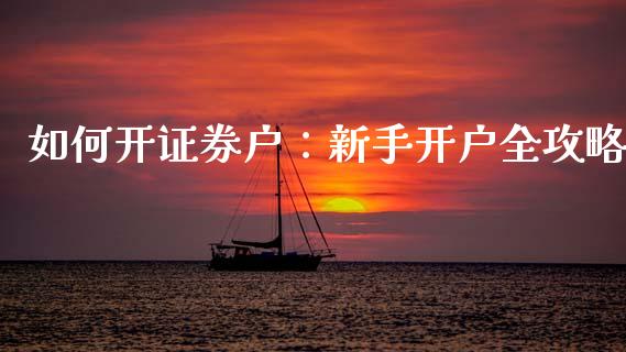 如何开证券户：新手开户全攻略_https://m.ycdhulan.com_理财产品_第1张