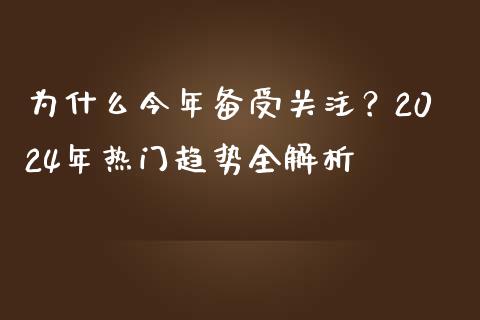 为什么今年备受关注？2024年热门趋势全解析_https://m.ycdhulan.com_理财产品_第1张