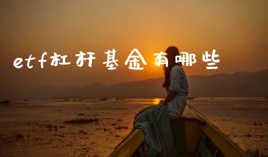 etf杠杆基金有哪些_https://m.ycdhulan.com_股市在线_第1张