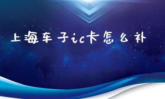 上海车子ic卡怎么补_https://m.ycdhulan.com_财经要闻_第1张