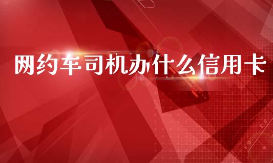 网约车司机办什么信用卡_https://m.ycdhulan.com_期货交易_第1张