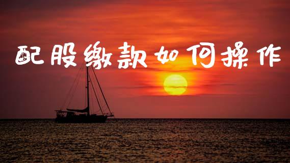 配股缴款如何操作_https://m.ycdhulan.com_财经要闻_第1张