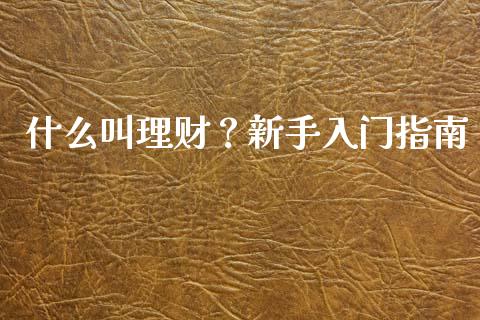 什么叫理财？新手入门指南_https://m.ycdhulan.com_理财产品_第1张
