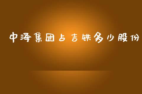 中泽集团占吉铁多少股份_https://m.ycdhulan.com_期货交易_第1张