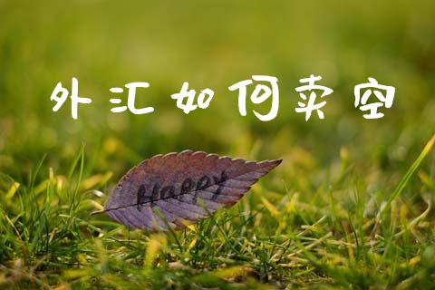 外汇如何卖空_https://m.ycdhulan.com_证券新闻_第1张
