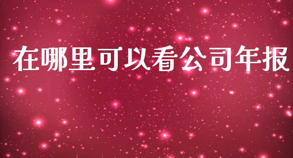 在哪里可以看公司年报_https://m.ycdhulan.com_股市在线_第1张