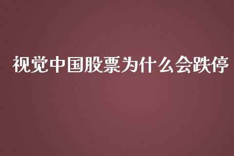 视觉中国股票为什么会跌停_https://m.ycdhulan.com_期货交易_第1张