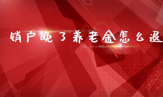 销户晚了养老金怎么退_https://m.ycdhulan.com_股市在线_第1张