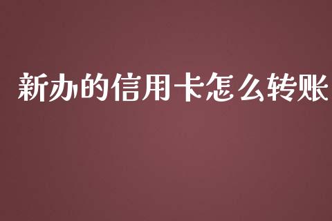 新办的信用卡怎么转账_https://m.ycdhulan.com_理财产品_第1张