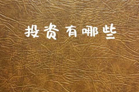投资有哪些_https://m.ycdhulan.com_股市在线_第1张