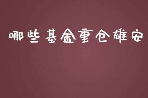 哪些基金重仓雄安_https://m.ycdhulan.com_财经要闻_第1张