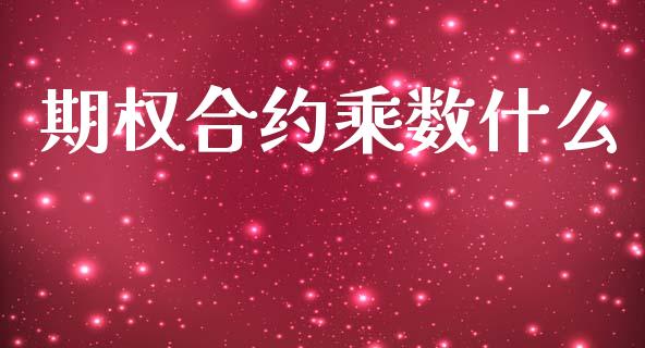 期权合约乘数什么_https://m.ycdhulan.com_证券新闻_第1张