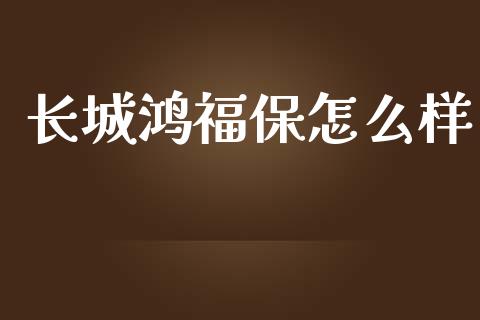 长城鸿福保怎么样_https://m.ycdhulan.com_理财产品_第1张