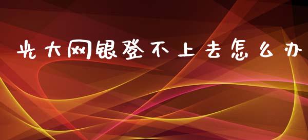 光大网银登不上去怎么办_https://m.ycdhulan.com_财经要闻_第1张