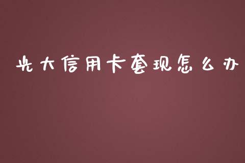 光大信用卡套现怎么办_https://m.ycdhulan.com_国际金融_第1张