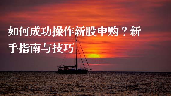 如何成功操作新股申购？新手指南与技巧_https://m.ycdhulan.com_股市在线_第1张