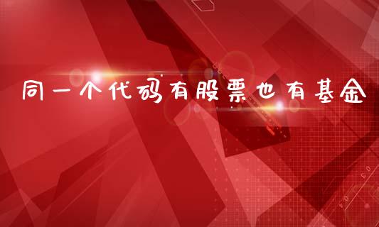 同一个代码有股票也有基金_https://m.ycdhulan.com_股市在线_第1张