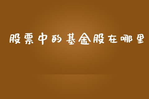 股票中的基金股在哪里_https://m.ycdhulan.com_股市在线_第1张