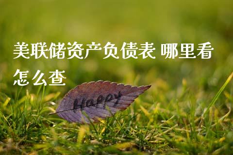 美联储资产负债表 哪里看怎么查_https://m.ycdhulan.com_国际金融_第1张