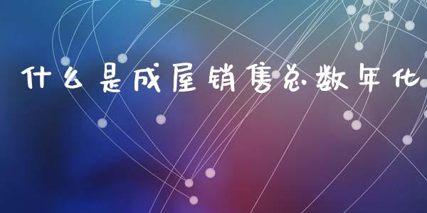 什么是成屋销售总数年化_https://m.ycdhulan.com_理财产品_第1张