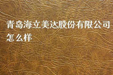 青岛海立美达股份有限公司怎么样_https://m.ycdhulan.com_股市在线_第1张
