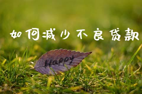 如何减少不良贷款_https://m.ycdhulan.com_国际金融_第1张