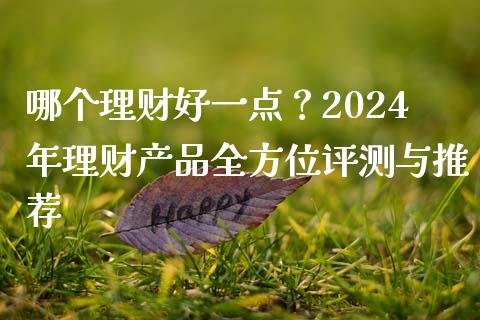 哪个理财好一点？2024年理财产品全方位评测与推荐_https://m.ycdhulan.com_理财产品_第1张