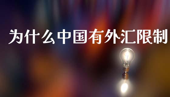 为什么中国有外汇限制_https://m.ycdhulan.com_理财产品_第1张