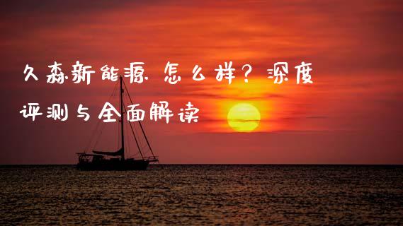 久森新能源 怎么样？深度评测与全面解读_https://m.ycdhulan.com_证券新闻_第1张