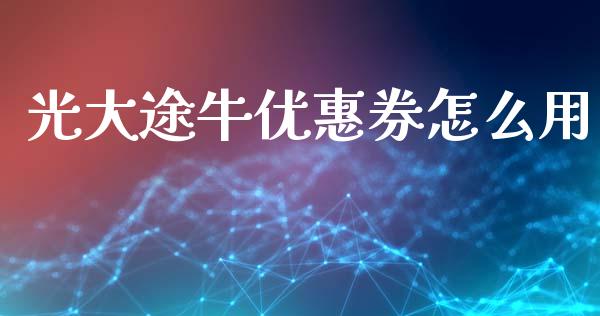 光大途牛优惠券怎么用_https://m.ycdhulan.com_财经要闻_第1张