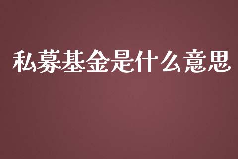 私募基金是什么意思_https://m.ycdhulan.com_财经要闻_第1张