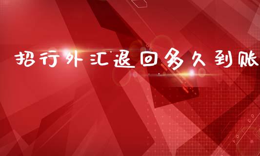 招行外汇退回多久到账_https://m.ycdhulan.com_期货交易_第1张