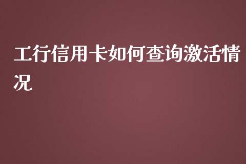 工行信用卡如何查询激活情况_https://m.ycdhulan.com_股市在线_第1张