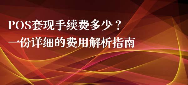 POS套现手续费多少？ 一份详细的费用解析指南_https://m.ycdhulan.com_国际金融_第1张